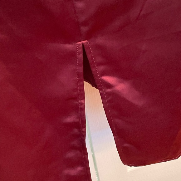 JASON WU Satin MIDI Dress Plunging U Neckline Halter Burgundy Wine Sz S NWT - Picture 4 of 11